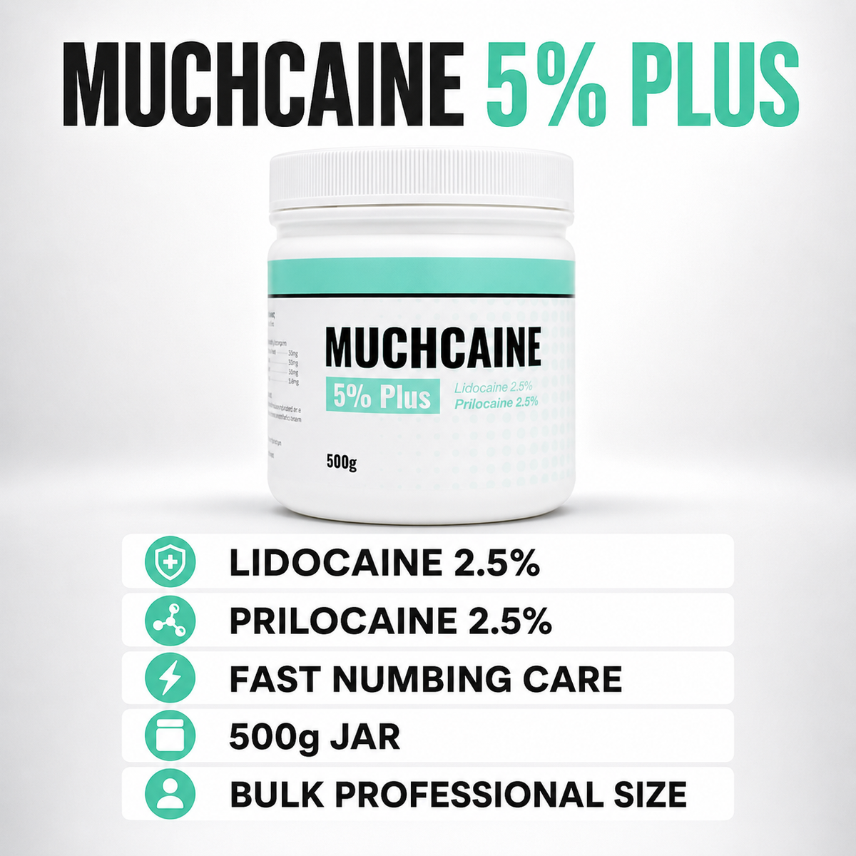 Muchcaine 5% Plus Cream ( 100g/500g)