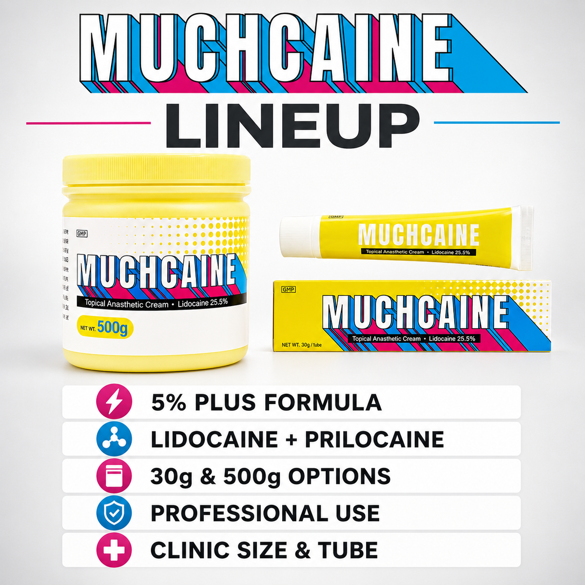 Muchcaine Cream 10.56% (30g/500g)