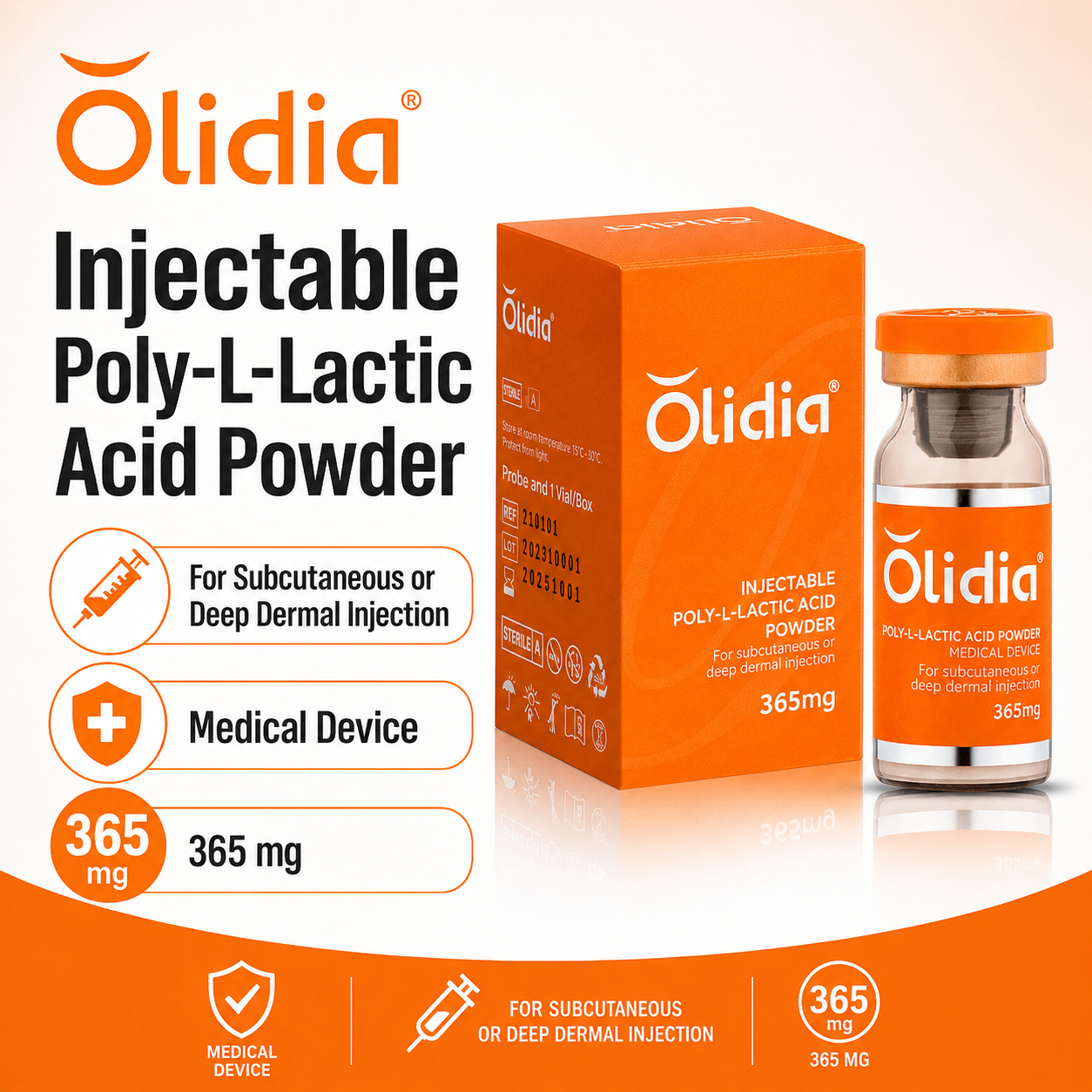 Olidia PLLA Dermal Filler (PLLA 365 mg)