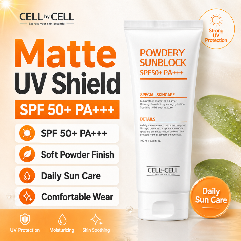 Cell By Cell POWDERY SUN BLOCK CREAM SPF50+ PA+++ (100ml)